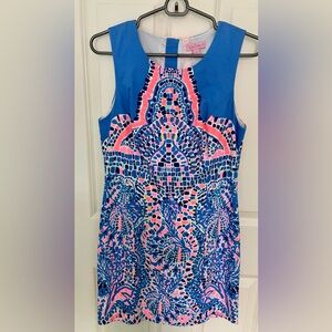 Lily Pulitzer Mila Tic Tac Tile Shift Dress with back full zip Women’s size 6